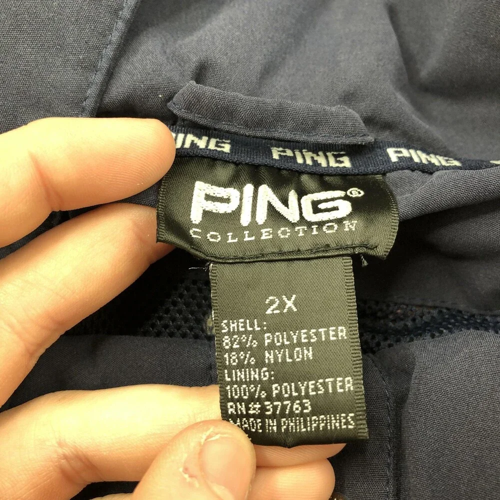 PING Jacket Mens 2XL Blue Short Sleeve Pullover Windbreaker Golf